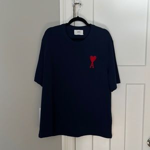 AMI De Coeur t-shirt. Navy blue, size large.